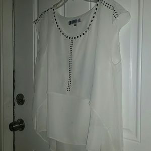 Layered Off White Studded Blouse